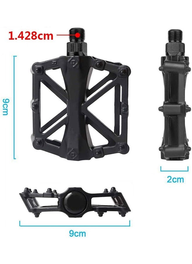 GROIC Mountain Road Bicycle Flat Bike Pedals 9/16 for MTB with 16 Anti-Skid Pins -Universal Lightweight Aluminum Alloy Platform Pedal-2 Packs  - Image 2