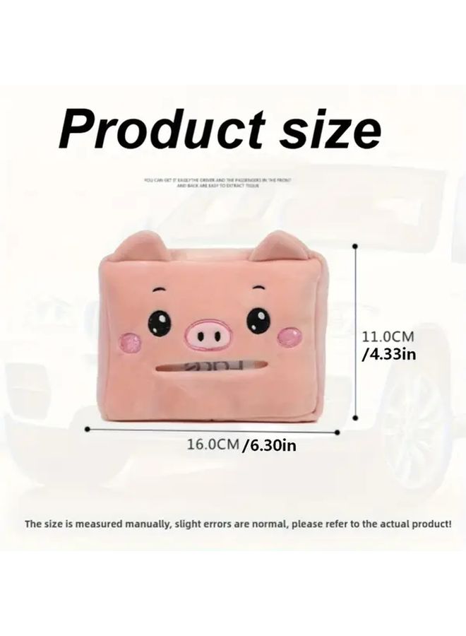 Whale Shaped Cartoon Plush Tissue Box Cover Cute Animal Design Portable Multifunctional Storage Container With Drawer And Hanging Rope For Car Home Bathroom Kitchen Office Interior Decoration - Image 2