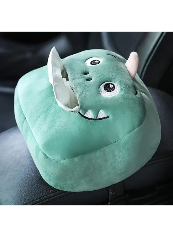 Whale Shaped Cartoon Plush Tissue Box Cover Cute Animal Design Portable Multifunctional Storage Container With Drawer And Hanging Rope For Car Home Bathroom Kitchen Office Interior Decoration - Image 4