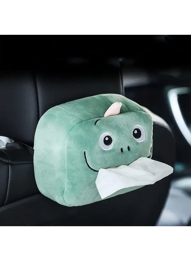 Whale Shaped Cartoon Plush Tissue Box Cover Cute Animal Design Portable Multifunctional Storage Container With Drawer And Hanging Rope For Car Home Bathroom Kitchen Office Interior Decoration - Image 1