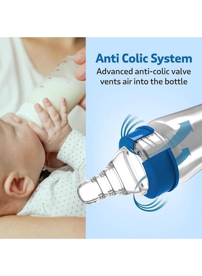 Luvlap Baby Essential Slim Neck Feeding Bottle, 125ml, Jungle Tales, with anti Colic Nipple, New Born / Infants / Toddler upto 3 years, BPA Free, , Blue - Image 4