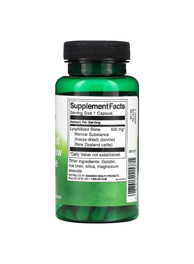 SWANSON سوانسون، مادة نخاع العظم المجفف بالتجميد، 500 ملغ، 60 كبسولة - Image 2