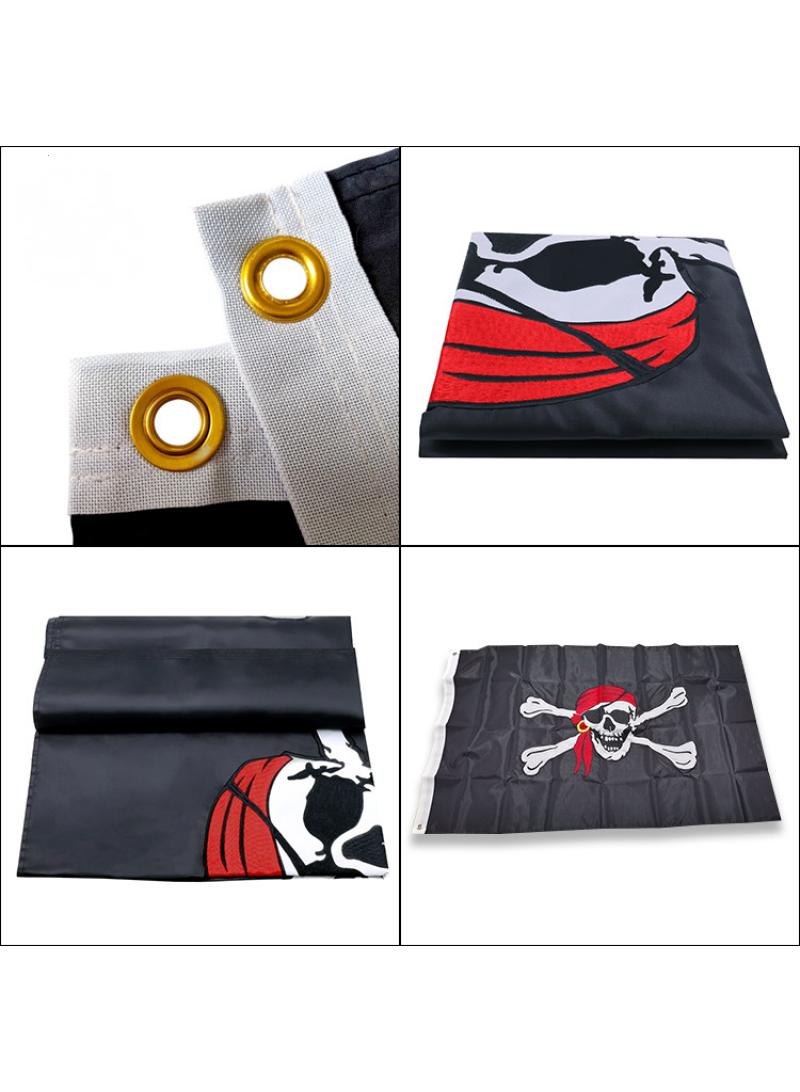 General 1-Pieces Polyester Flag ONE PIECE Cosplay Pirate Flag Room Decor Flag with Corners Buckle 150x90CM Black-G  - Image 2
