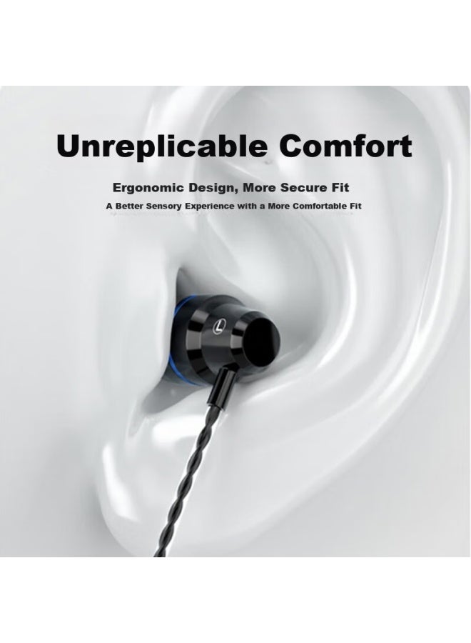 Bkayp Wired In-ear Headphones 3.5mm Compatible With Apple, Huawei, Honor, Vivo, Xiaomi, Redmi Nova, Computer Gaming, Noise Reduction, 1.2 Meters With Cable, Surround Sound, Low-weight Hifi Sound Quality - Image 2