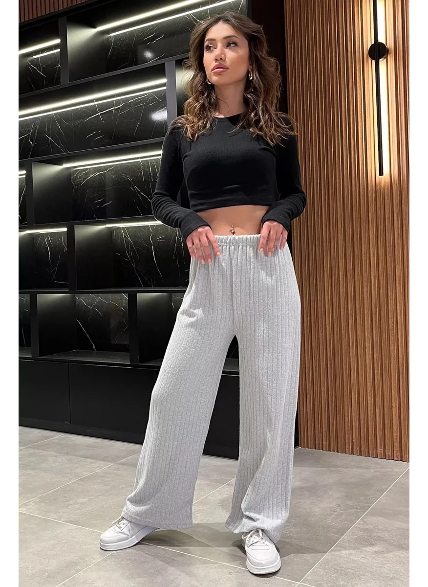 Gülseli Gulseli Women's Wide Leg Ribbed Trousers