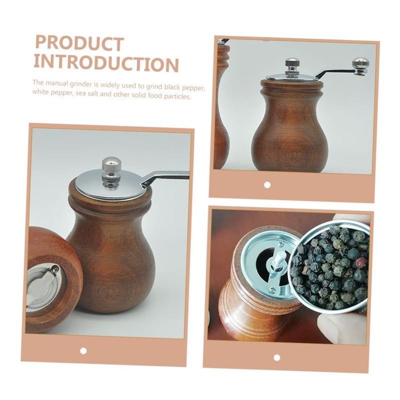 Wooden Manual Pepper Mill Grinder High Hardness Core Easy to Clean Refill Kitchen Use - Image 4