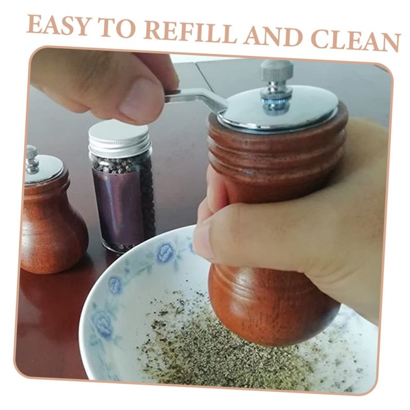 Wooden Manual Pepper Mill Grinder High Hardness Core Easy to Clean Refill Kitchen Use - Image 3