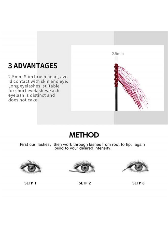BONNIE CHOICE BONNIE CHOICE 9 Colors Colored Mascara Set for Eyelashes, Red Pink Purple Blue White Black Colorful Waterproof Charming Long Lasting Voluminous Mascara Eye Makeup Halloween Christmas Gifts for Women  - Image 4
