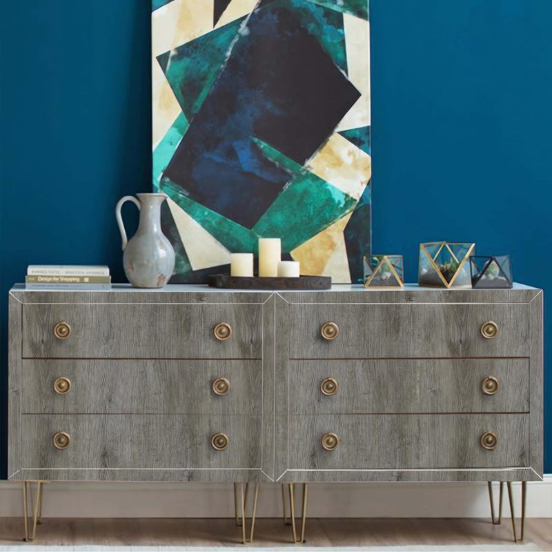 Ismoon 17.7"x118" Wood Wallpaper Grey Wood Peel and Stick Wallpaper Gray Wood Contact Paper Self Adhesive Wallpaper Wood Grain Faux Furniture Film Roll Desk Table Wall Cabinet Shelf Draw Liner - Image 2
