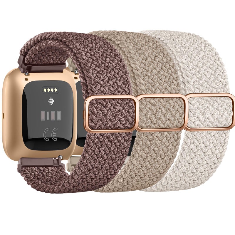 Tobfit Elastic Bands Compatible with Fitbit Versa 2 Watch Bands Women Men, Soft Adjustable Stretchy Loop Nylon Stylish Replacement Wristbands for Fitbit Versa 2 / Fitbit Versa / Versa Lite / Versa SE - Image 1