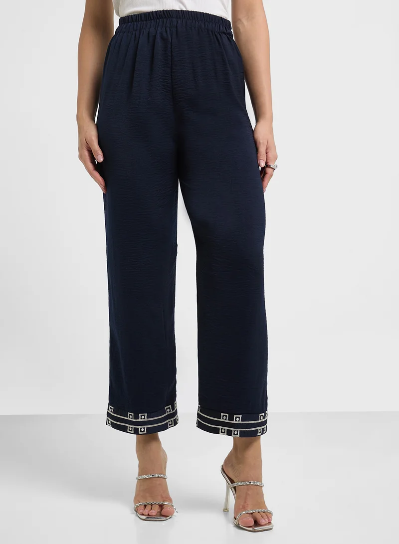 hayas closet Flared Sleeve Blouse And Pants Set