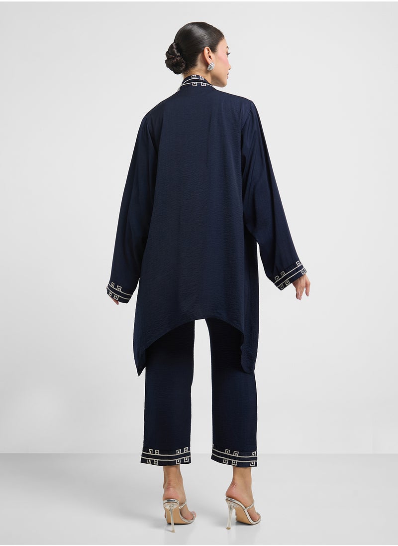 hayas closet Flared Sleeve Blouse And Pants Set  - Image 2