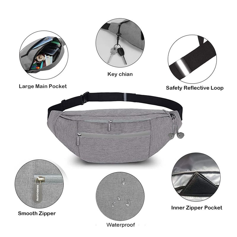 Handcuffs حقيبة خصر للرجال والنساء - حقيبة فاني أنيقة وخفيفة الوزن مقاومة للماء - حقائب حزام الورك والصدر - صغيرة وعصرية، قماش متين للسفر - Image 2