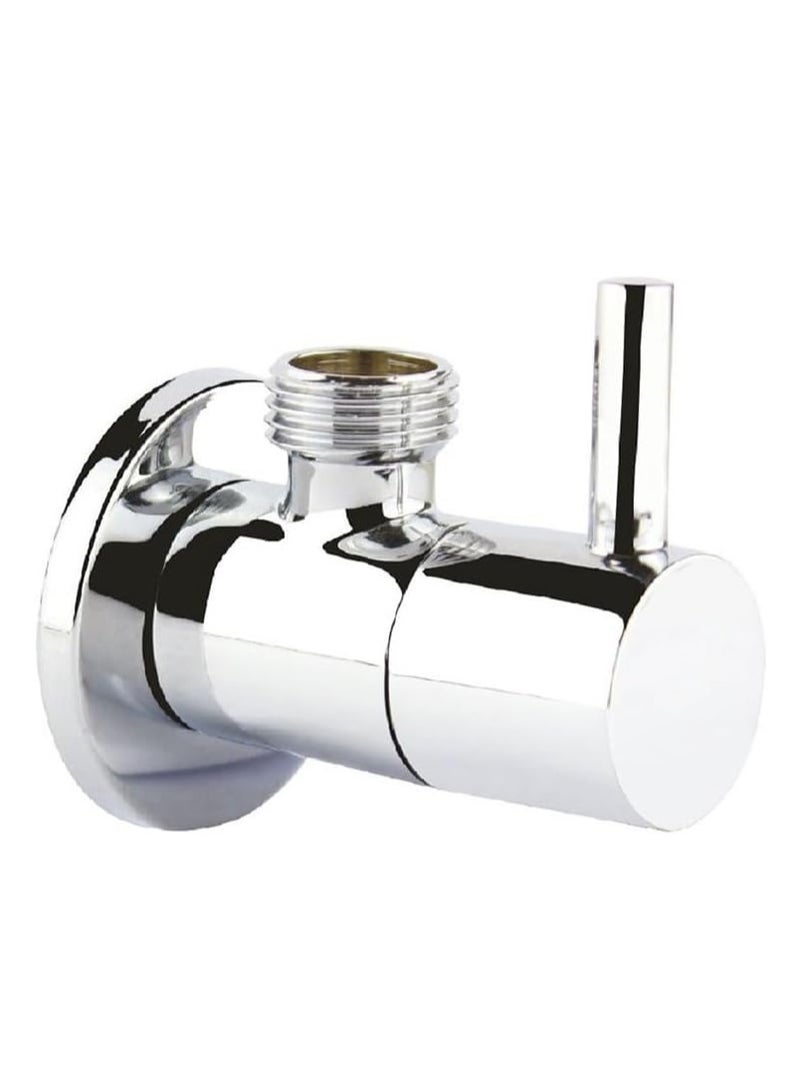 RACO Bold Techno Lever Angle Valve, Brass, 1/2 Inch x 1/2 Inch, Mirror Chrome Finish - Image 1