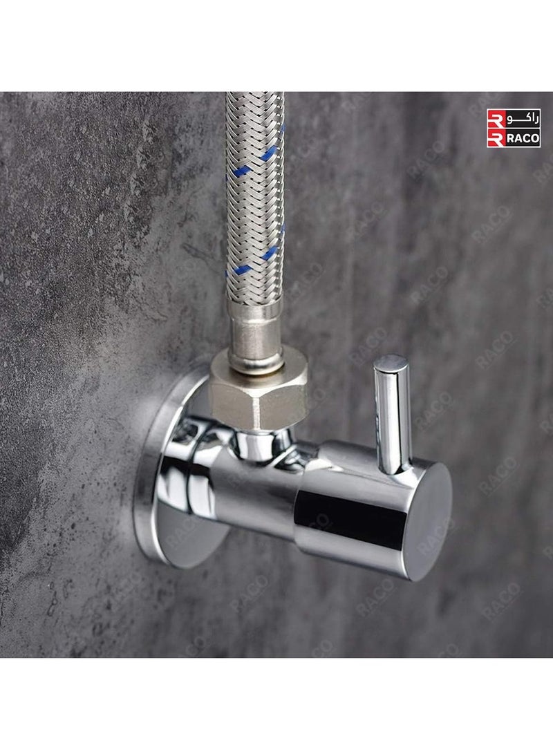 RACO Bold Techno Lever Angle Valve, Brass, 1/2 Inch x 1/2 Inch, Mirror Chrome Finish - Image 3