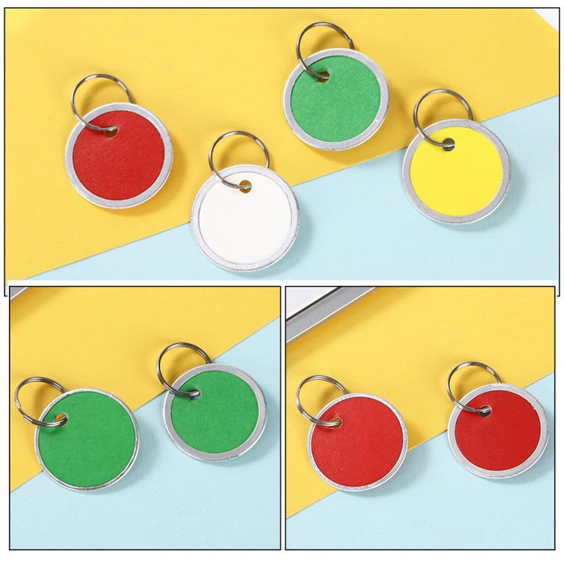 50 Colorful Round Key Tags with Split Rings Luggage Car Key Identifier Labels for Travel Organization - Image 5