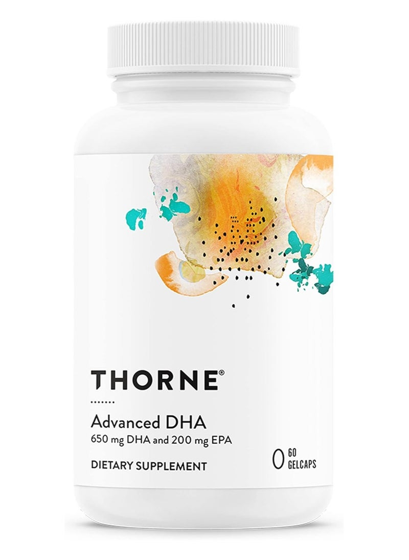 Thorne - Advanced DHA - 650 mg DHA and 200 mg EPA Dietary Supplements - 60 Gelcaps - Image 1