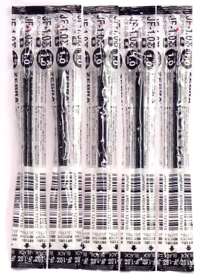 Zebra Technologies Zebra 1.0mm Black Ink Refill (JF-1.0), for Zebra Sarasa Clip 1.0 Gel Ballpoint Pen(JJE15-BK), × 5 Pack/total 5 pcs (Japan Import) [Komainu-Dou Original Package] - Image 1