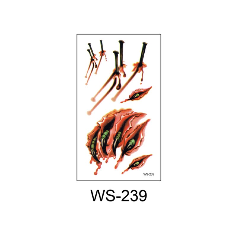Temporary Tat too Sticker Horror Realistic Fake Bloody Wound Stitch Scar Scab for Halloween Makeup Halloween Cosplay - Image 5