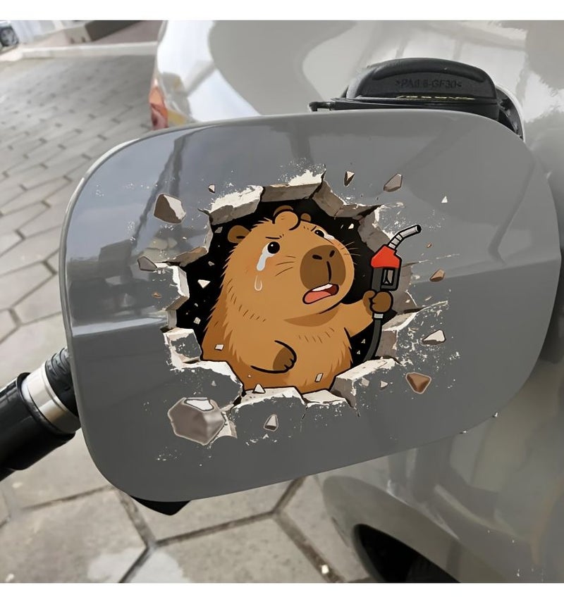 Capybara Family Fun Vinyl Car Sticker 2 Durable Cartoon Design for Cars Trucks Motorcycles Walls Perfect Gift for Halloween Christmas New Year and All Holidays - Image 1