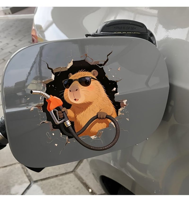Capybara Family Fun Vinyl Car Sticker 2 Durable Cartoon Design for Cars Trucks Motorcycles Walls Perfect Gift for Halloween Christmas New Year and All Holidays - Image 2