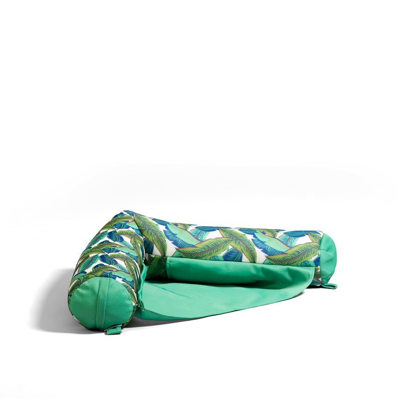Big Joe Noodle Sling No Inflation Needed Pool Seat with Armrests, Tropical Palm Green Double Sided Mesh, Quick Draining Fabric, 3 feet - Image 1