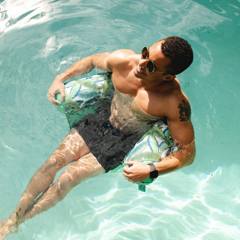 Big Joe Noodle Sling No Inflation Needed Pool Seat with Armrests, Tropical Palm Green Double Sided Mesh, Quick Draining Fabric, 3 feet - Image 5