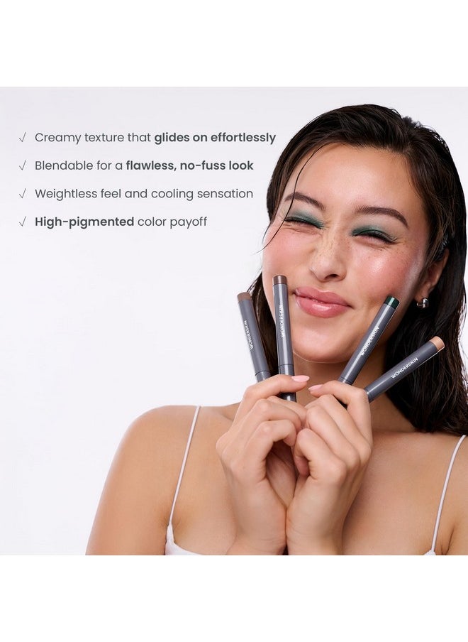 Wonderskin - Wonderskin IYKYK Eyeshadow Stick - Longwear Eye Shadow Sticks, Budge-Proof and Waterproof Shimmer Eyeshadow Stick with Built-in Sharpener (Ash) - Image 1