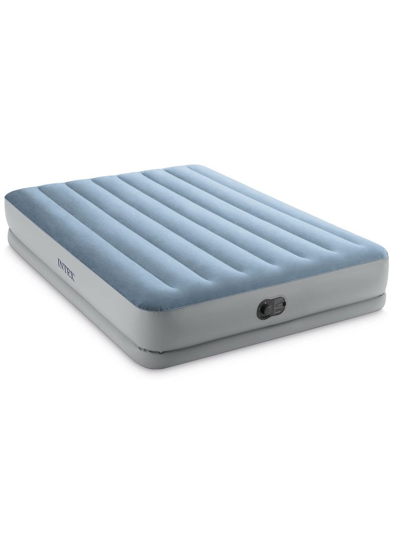 INTEX Dura-Beam Plus Comfort Queen Air Bed Queen Dura-Beam Comfort Plush High-Rise Inflatable Air Mattress With Built In Pump For Travel And Camping Air Bed With Fastfill Usb Pump 203X152X36CM Airbed Fibertech Technology  - Image 1
