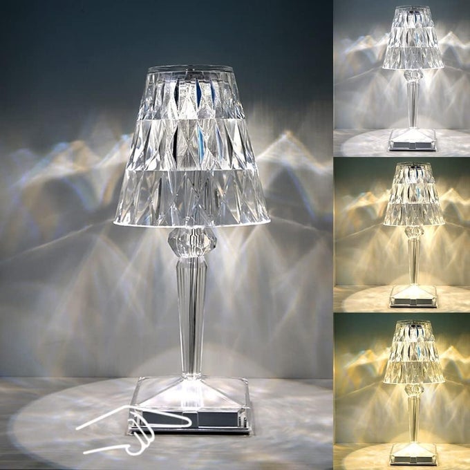 ACRYLIC CAPE TOUCH LAMP BEDSIDE LAMP DIMMABLE CRYSTAL LAMP 3 COLORS LAMP CORDLESS LAMP FOR BEDROOMTOUCH LAMPTABLE LAMPS FOR LIVING ROOM BEDROOM DINNER BAR RESTAURANT OUTDOOR