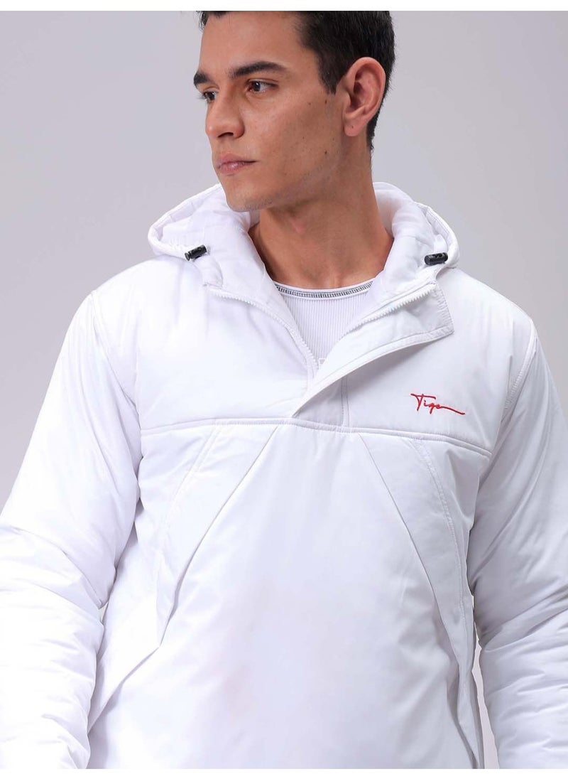 Mens White Slim Fit Plain Hooded Half Placket Side Pocket Winter Jacket - pzsku/Z2F5926F5FDB054F41AC9Z/45/_/1734685710/72b2bdef-aa89-438a-8956-e3d3f45bef6e