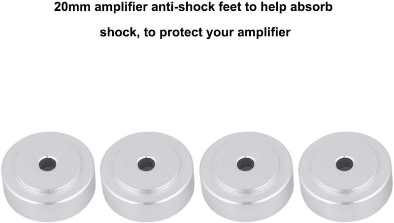 Wendry Aluminum Alloy Anti Vibration Amplifier Feet, 4PCS Speakers Stand Feet Shock Absorber Amplifier Pads Feet (20 * 8mm)(Silver) - Image 3