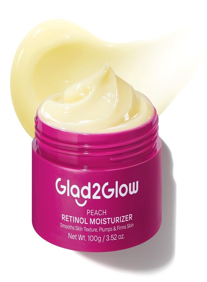 Glad2Glow Peach Retinol Face Moisturizer, Retinol Night Cream for Normal, Combination & Uneven Skin, Smooth Fine Lines, Refine Texture, Brighten Dull Skin - Retinol, HPR, Niacinamide, 100g - Image 1