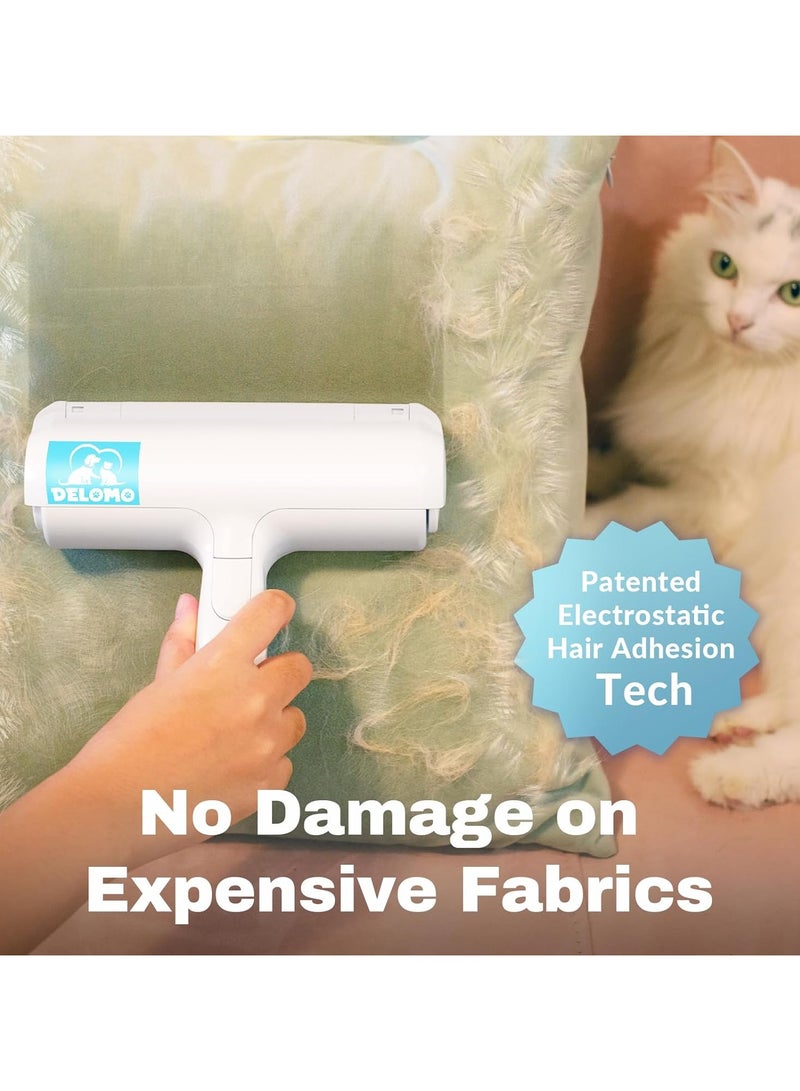 عام إزالة شعر الحيوانات الأليفة - أسطوانة لرفع الشعر - أداة لإزالة شعر القطط والكلاب من الأرائك، الأثاث، السجاد، مقاعد السيارات، أسطوانة قابلة لإعادة الاستخدام مع قاعدة تنظيف ذاتي - أداة متطورة لإزالة شعر الحيوانات. - Image 2