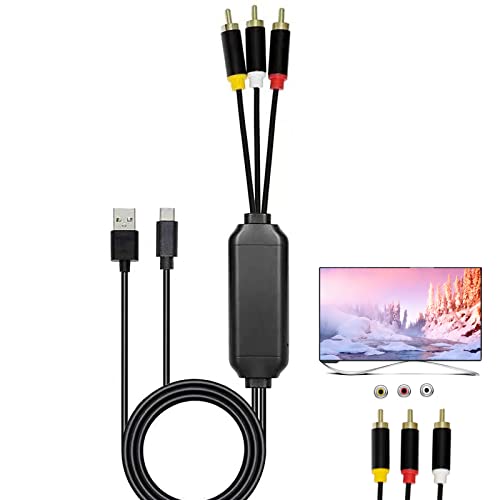 ECDREAM USB C to RCA Cable Adapter, 6Ft Type-C to RCA Cable with USB A(Charging),USB C Male to 3 RCA Male,Suitable for TV, Monitor, Speaker - Image 1