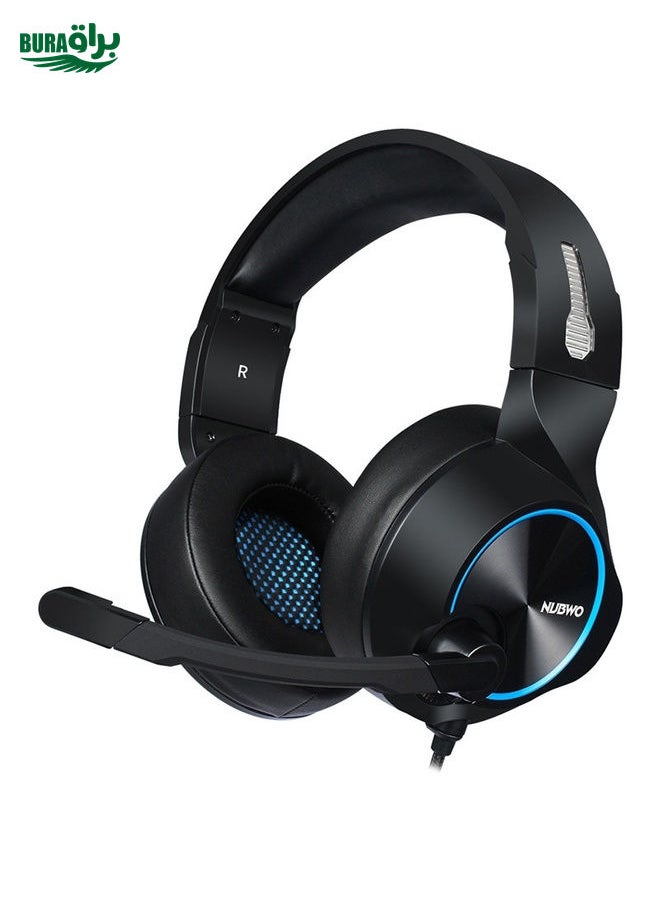 BURAQ - NUBWO N11 Gaming Subwoofer Headphone with Mic, Style:Single USB(Black and Blue) - Image 1
