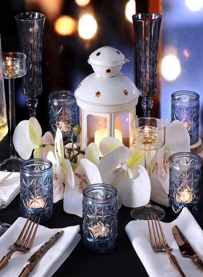 TripodBird 12 Pack Blue Votive Candle Holders, Vintage Blue Candle Holders, Tealight Candle Holder for Wedding Table Centerpieces, Bridal Shower, Home Decor, Birthday, Party Table Decor - Image 5