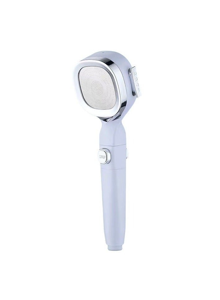 EBMINI Three Speed Pressurized One Key Water Stop Square Showerhead 