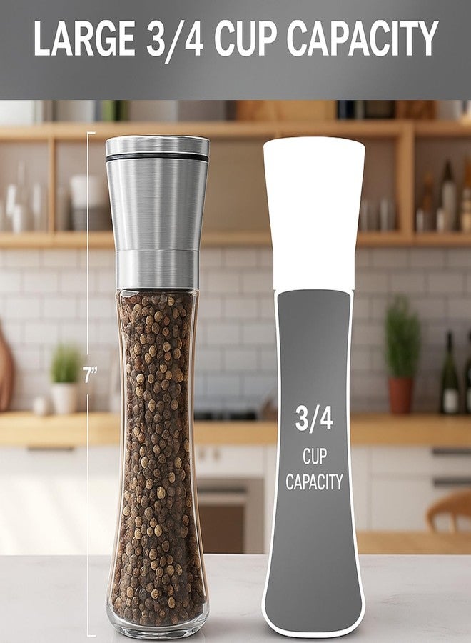 ليناكز طقم مطاحن الملح والفلفل الأنيق من Lynacz®، سهل التعبئة بفتحة واسعة، مقبض مريح، حجم طحن قابل للتعديل من ناعم إلى خشن. - Image 4