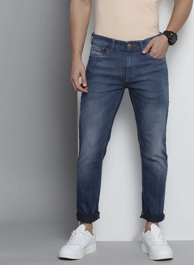 The Indian Garage Co Men Mid Rise Dark Wash Slim Fit Jeans