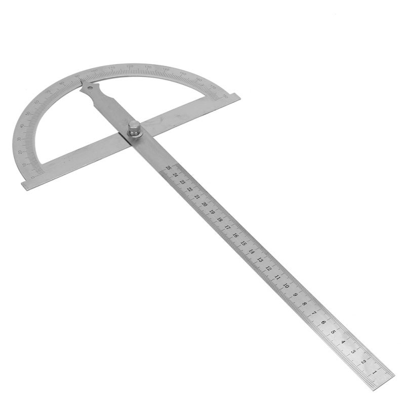 Stainless Steel Protractor 200x300mm 0-180 Degree Range - High Precision Engraved Scale Angle Measuring Tool for Woodworking Construction - Image 4