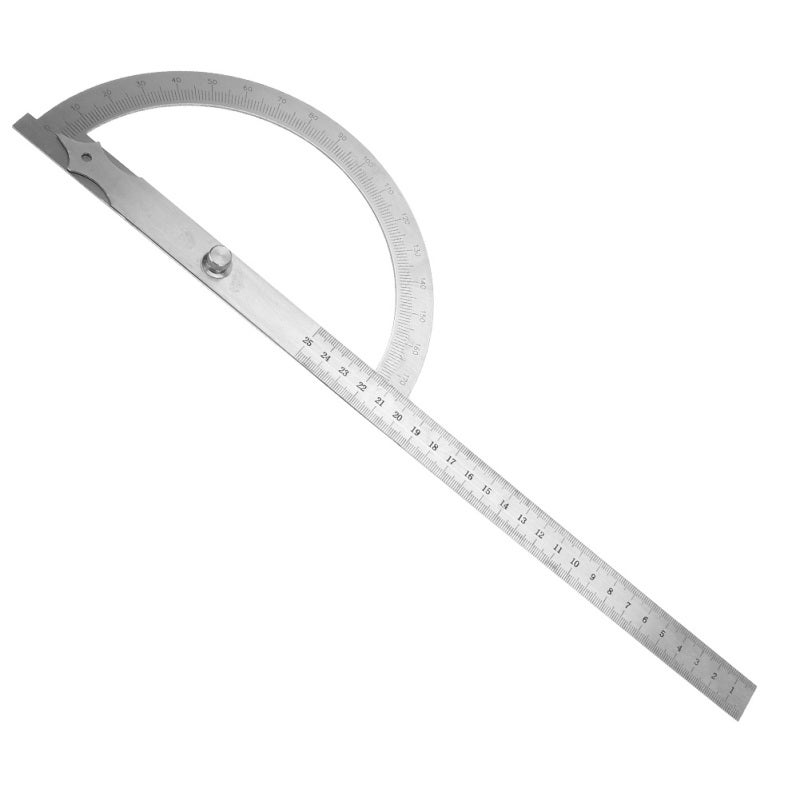 Stainless Steel Protractor 200x300mm 0-180 Degree Range - High Precision Engraved Scale Angle Measuring Tool for Woodworking Construction - Image 3