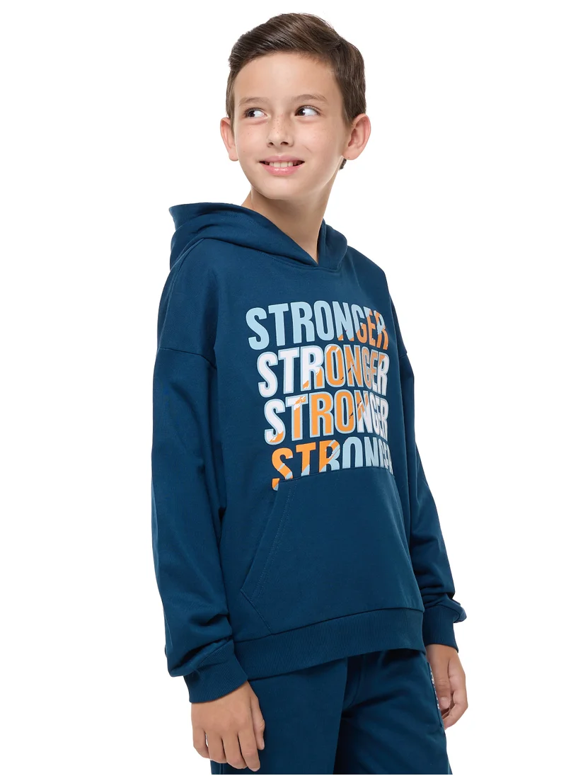 victor and jane Boys' Hoodie  (8-14yrs) Navy