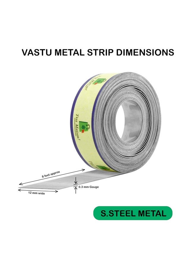 TREEMAISON - Vastu Stainless Steel Strip | Width- 0.5 Inch | Gauge- 0.3Mm | Length- 8 Feet Approx | Zone Balancing |Toilet Correction | Main Entrance | Strip Remedy | Pack Of 1 - Image 1
