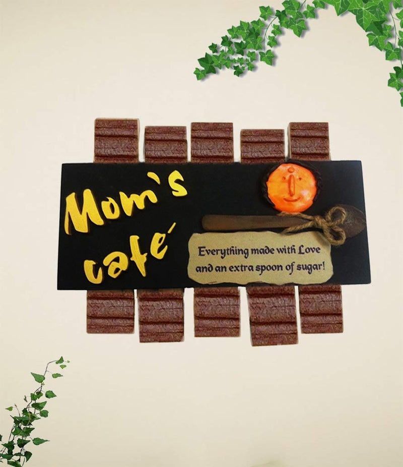 Karigaari MDF Moms Caf Kitchen Name Plate - Image 2