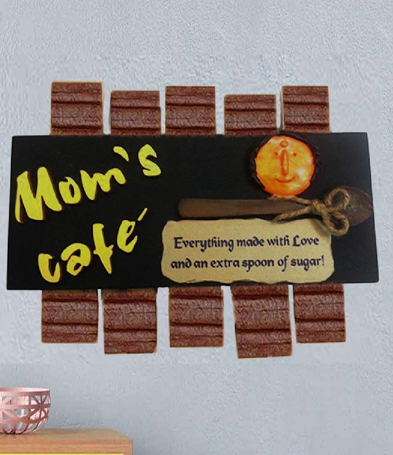 Karigaari MDF Moms Caf Kitchen Name Plate - Image 1