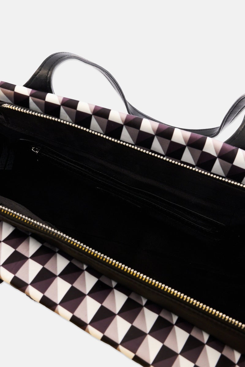 Nicole Miller Women Checkered Tote Bag, Multicolor - Image 4