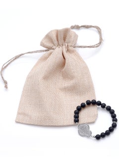 Subhati Bracelet with metal Parts and Onyx Stone | 8 MM Beads - 18  - Image 3