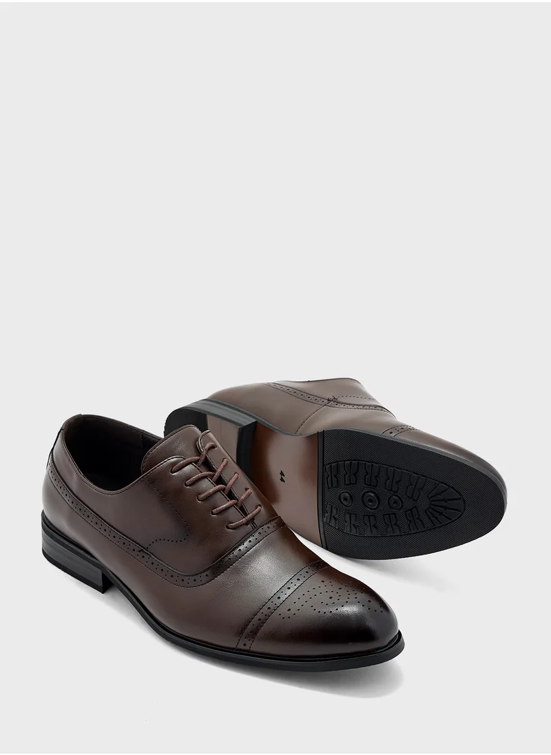 Robert Wood Brogue Detail Oxford Formal Lace Up