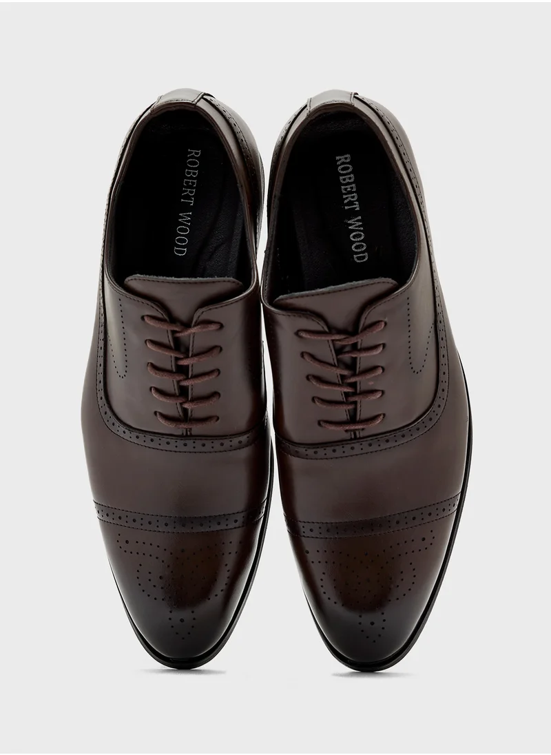 Robert Wood Brogue Detail Oxford Formal Lace Up